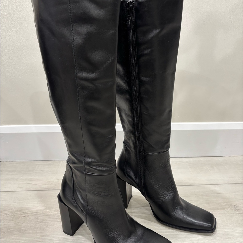 Mango Black Heeled Boots